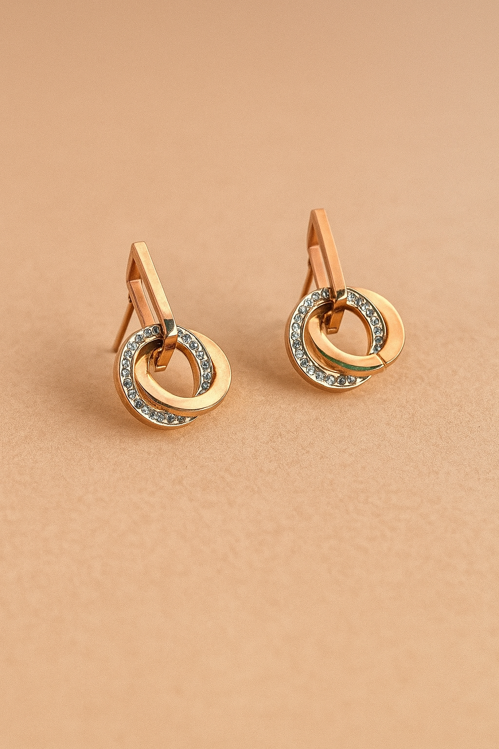 Stainless Steel Crystal Hoop Drop Earrings for Women