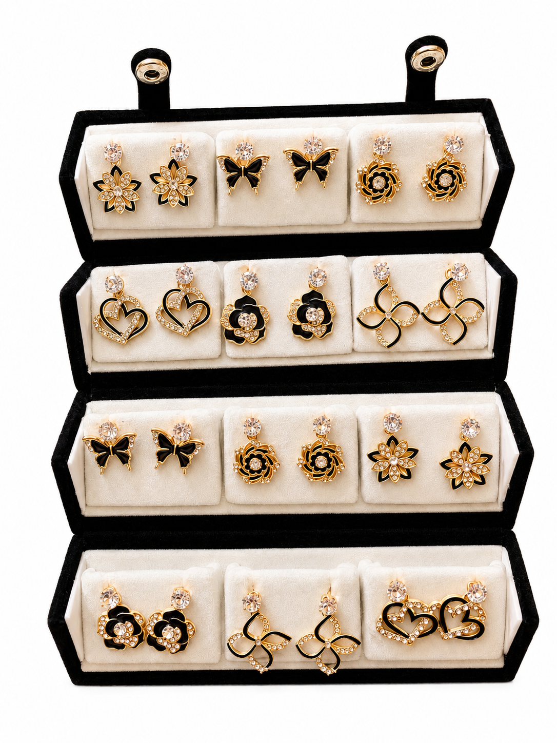 12-in-1 Earrings Box for Women | Gold Plated Designer Earrings Combo Set | Premium Jewellery Gift Box