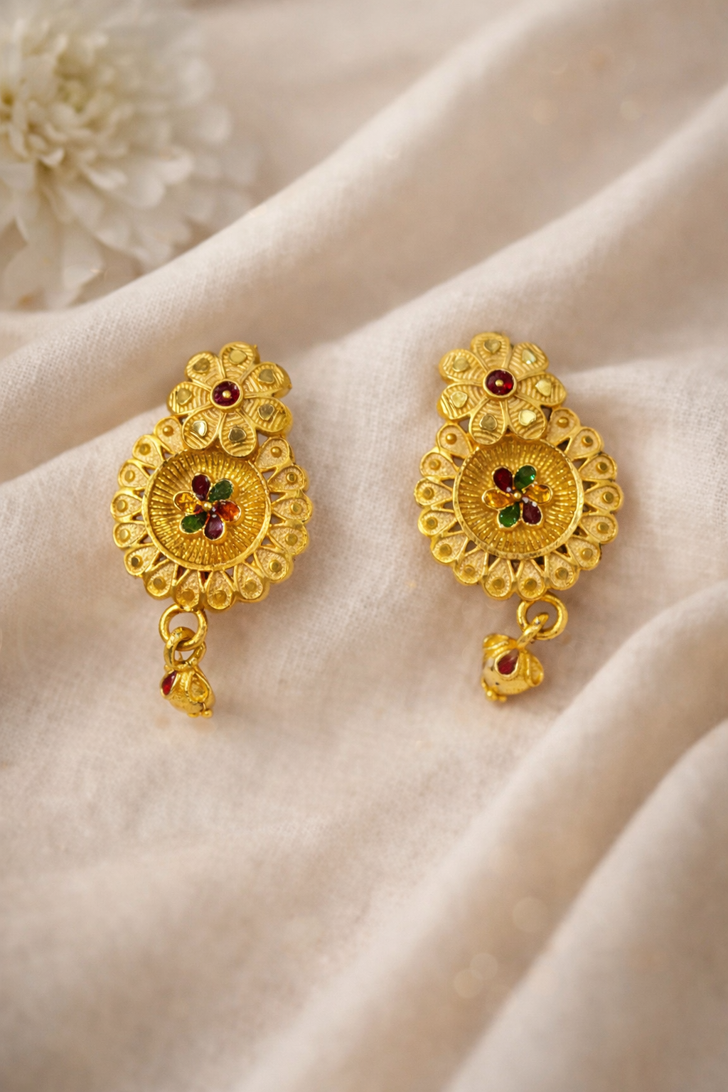 22K Micro Gold Plated Floral Forming Earrings – Long-Lasting Real Gold Look