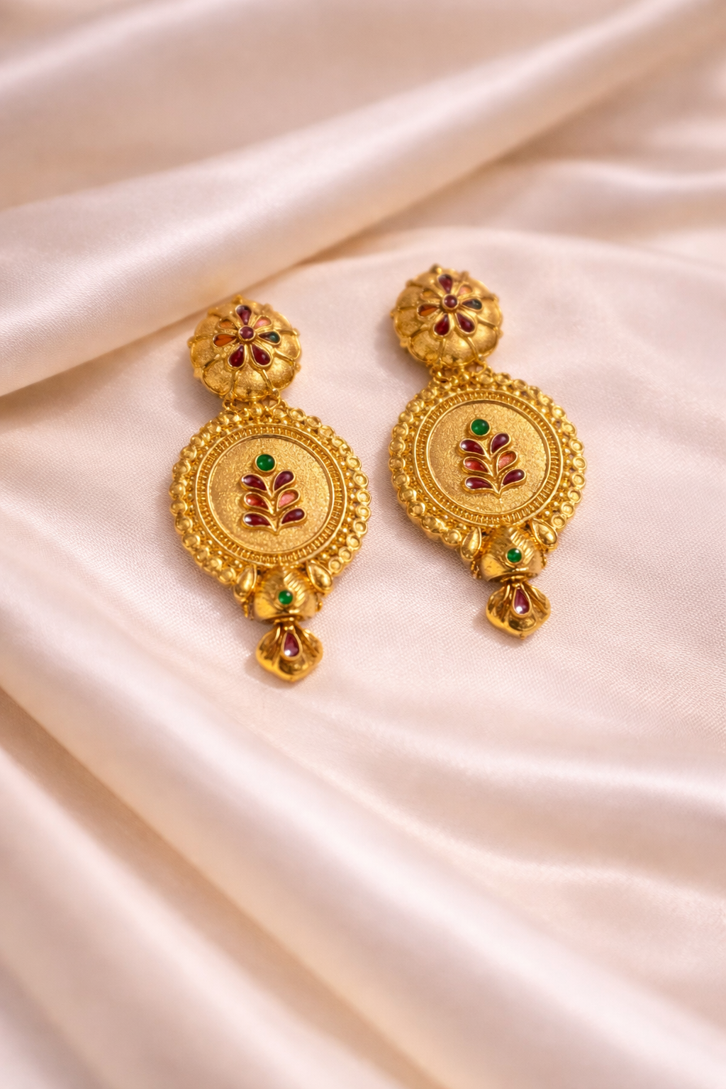 22K Micro Gold Plated Antique Floral Drops – Long-Lasting Gold Forming Jewelry