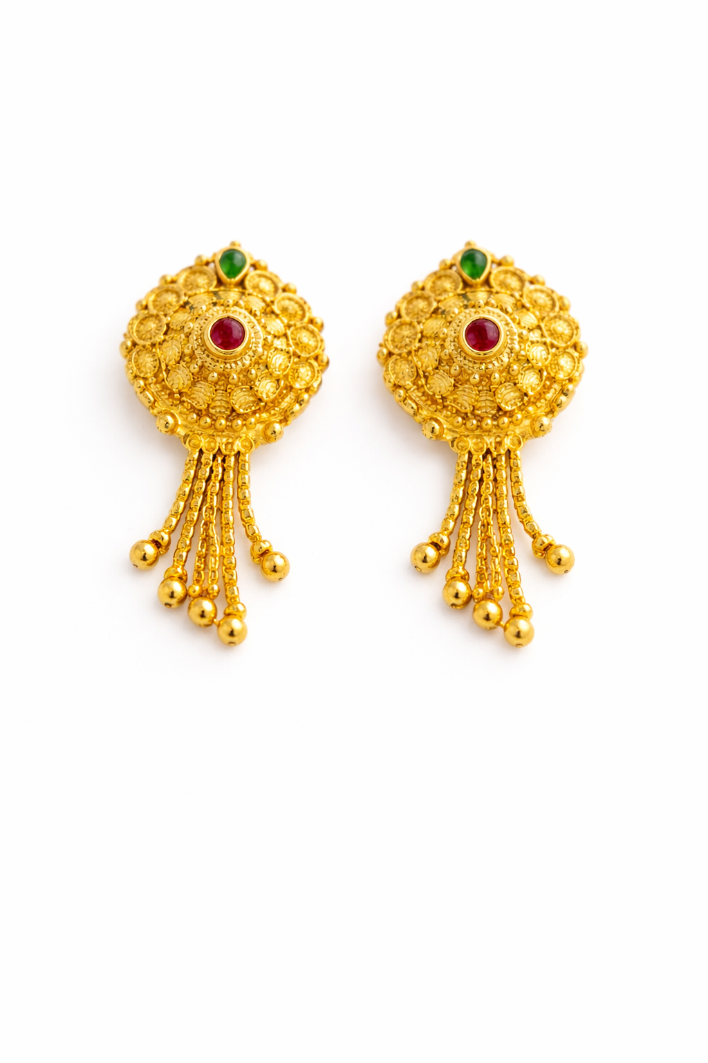 22K Micro Gold Plated Sunburst Tassel Earrings – Long-Lasting Gold Forming Jewelry