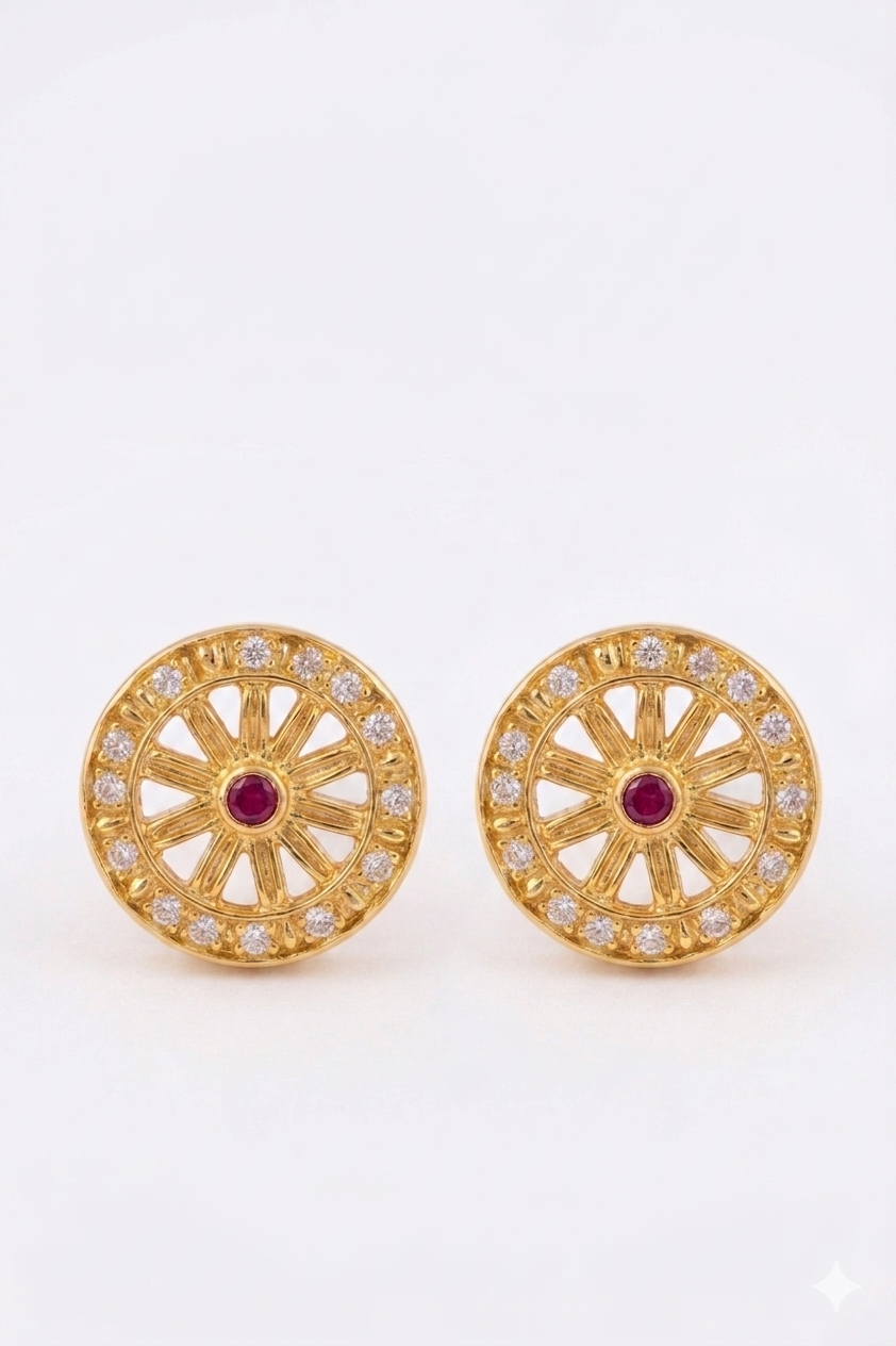 Sparkling Zircon & Ruby Gold Forming Tops – Premium Micro Plated Real Gold Look