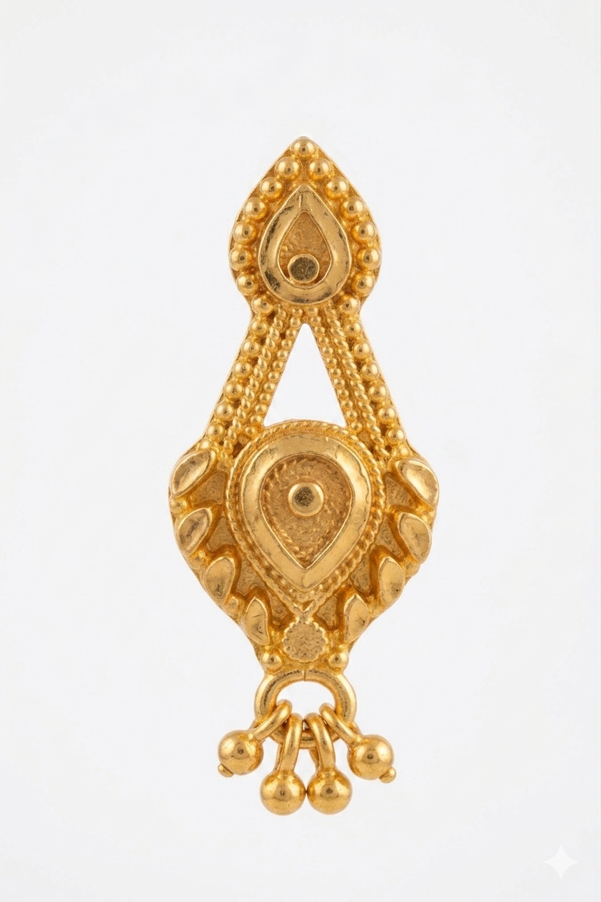 Heritage Style Gold Forming Dangle Earrings – Premium Micro Plated Real Gold Finish