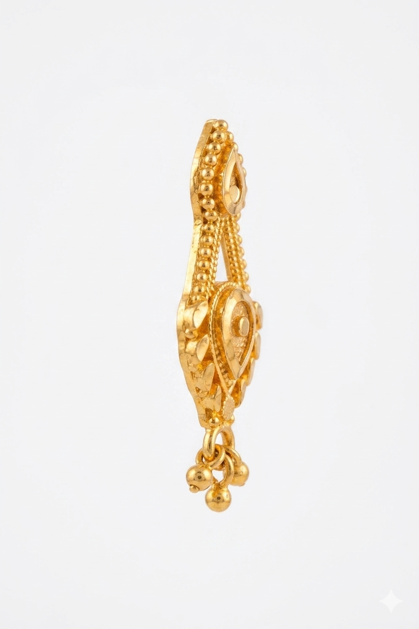 Heritage Style Gold Forming Dangle Earrings – Premium Micro Plated Real Gold Finish