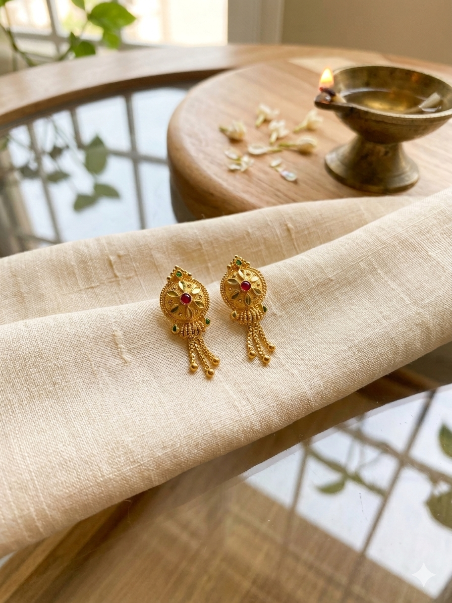 22K Micro Gold Plated Teardrop Heritage Dangles – Long-Lasting Gold Forming Jewelry