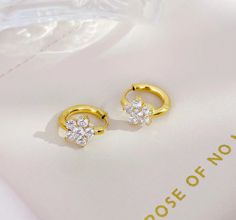 Gold Plated Floral Bali Earrings for Women – Elegant Daily Wear