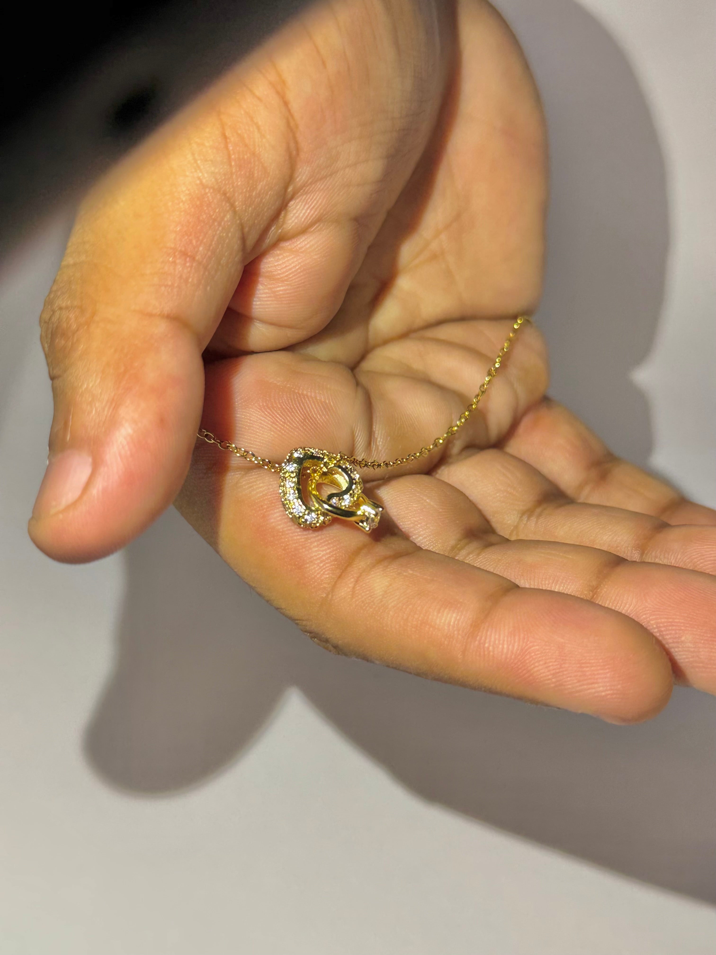 Pearl Accent Double Heart Necklace