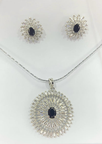 "Black AD Stone Pendant tops Set"