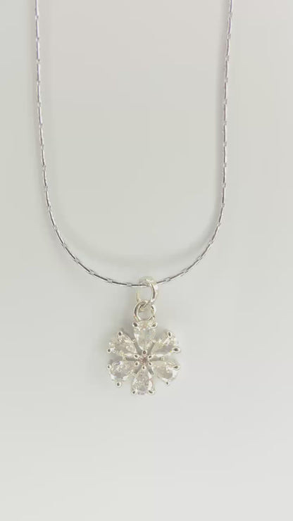 "AD Stone Luxury Pendant Necklace in Silver"