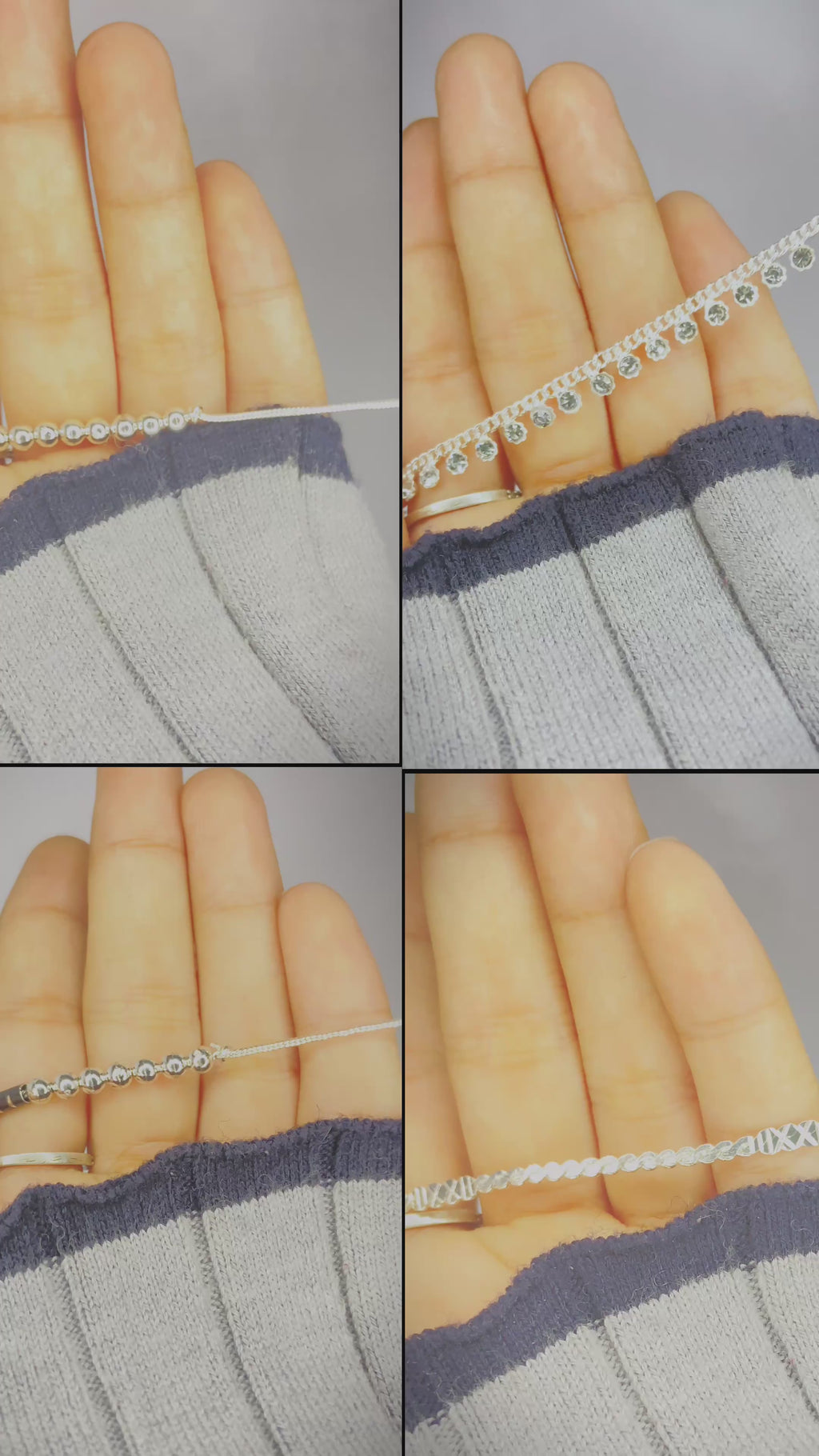 8 Pair Silver Finish Anklet Combo – Premium Quality with Gift Box