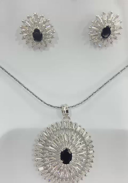 "Black AD Stone Pendant tops Set"